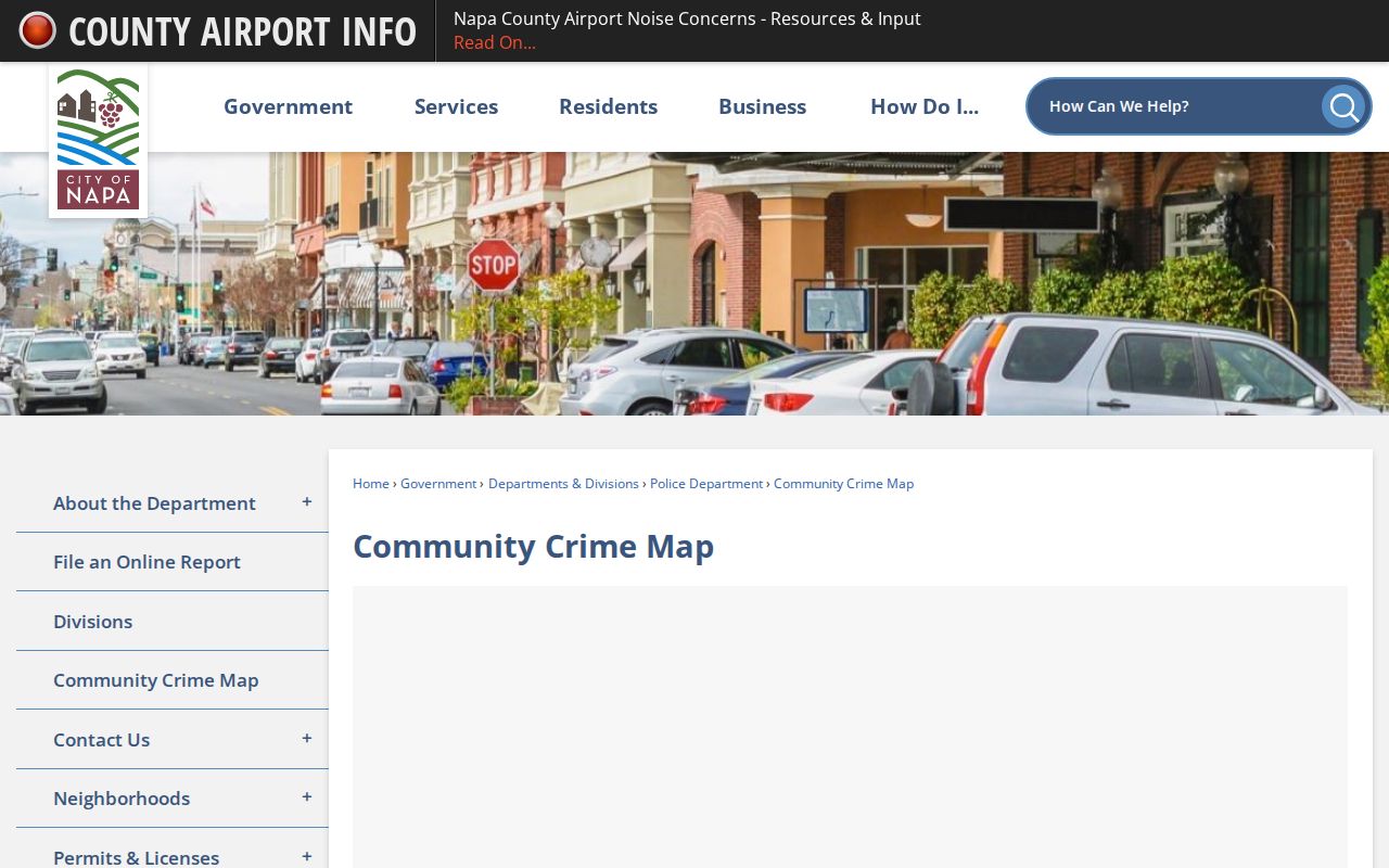 Napa criminal records community crime map access